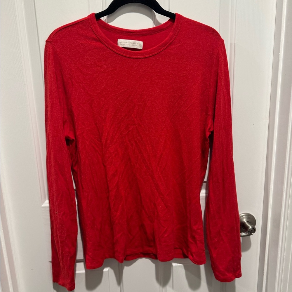 Abercrombie & Fitch Lounge Collection Bright Red Crewneck Tee Size XL